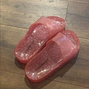 Madden Girl Shimmering Pink Slides